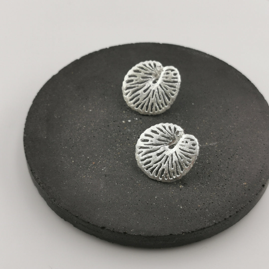 Jungle Leaf Stud Earrings — 925 Silver