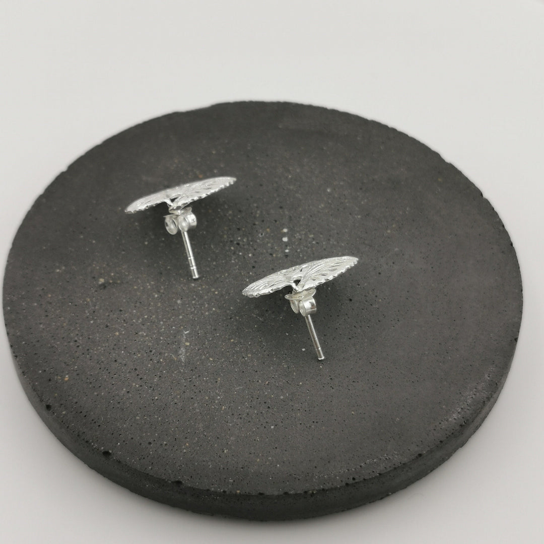 Jungle Leaf Stud Earrings — 925 Silver