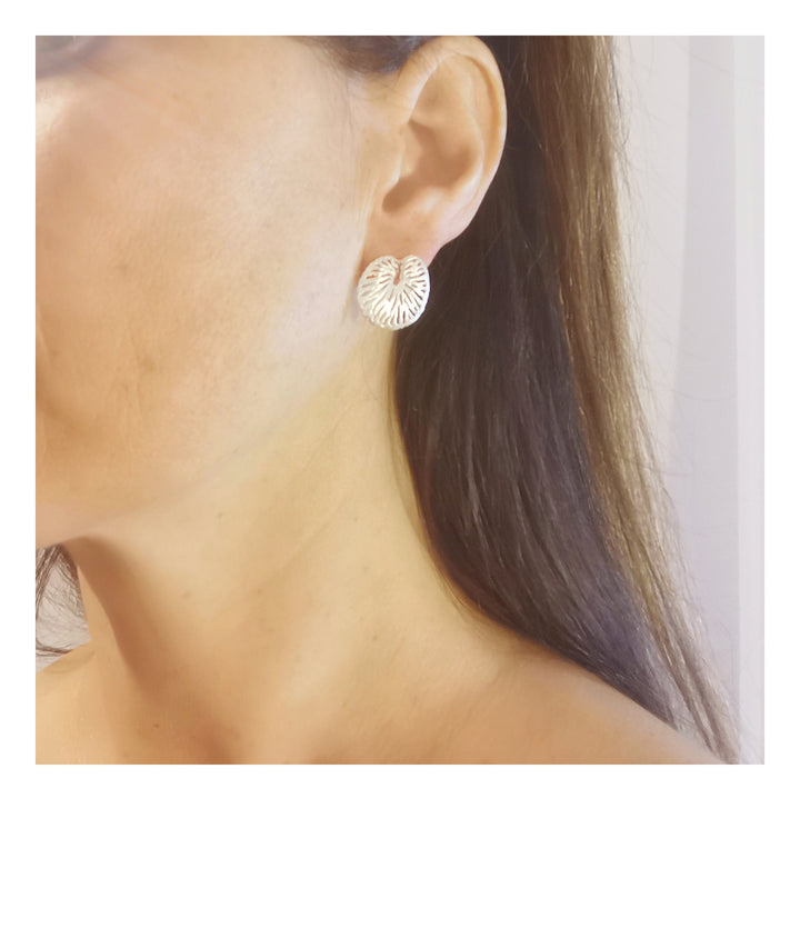 Jungle Leaf Stud Earrings — 925 Silver