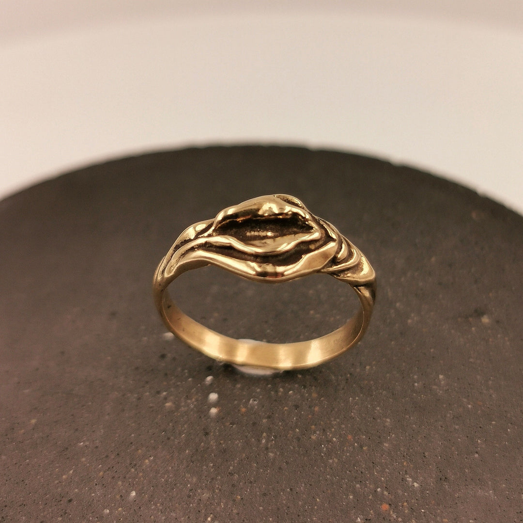 Vulva Ring, Gold Yoni Ring — Brass