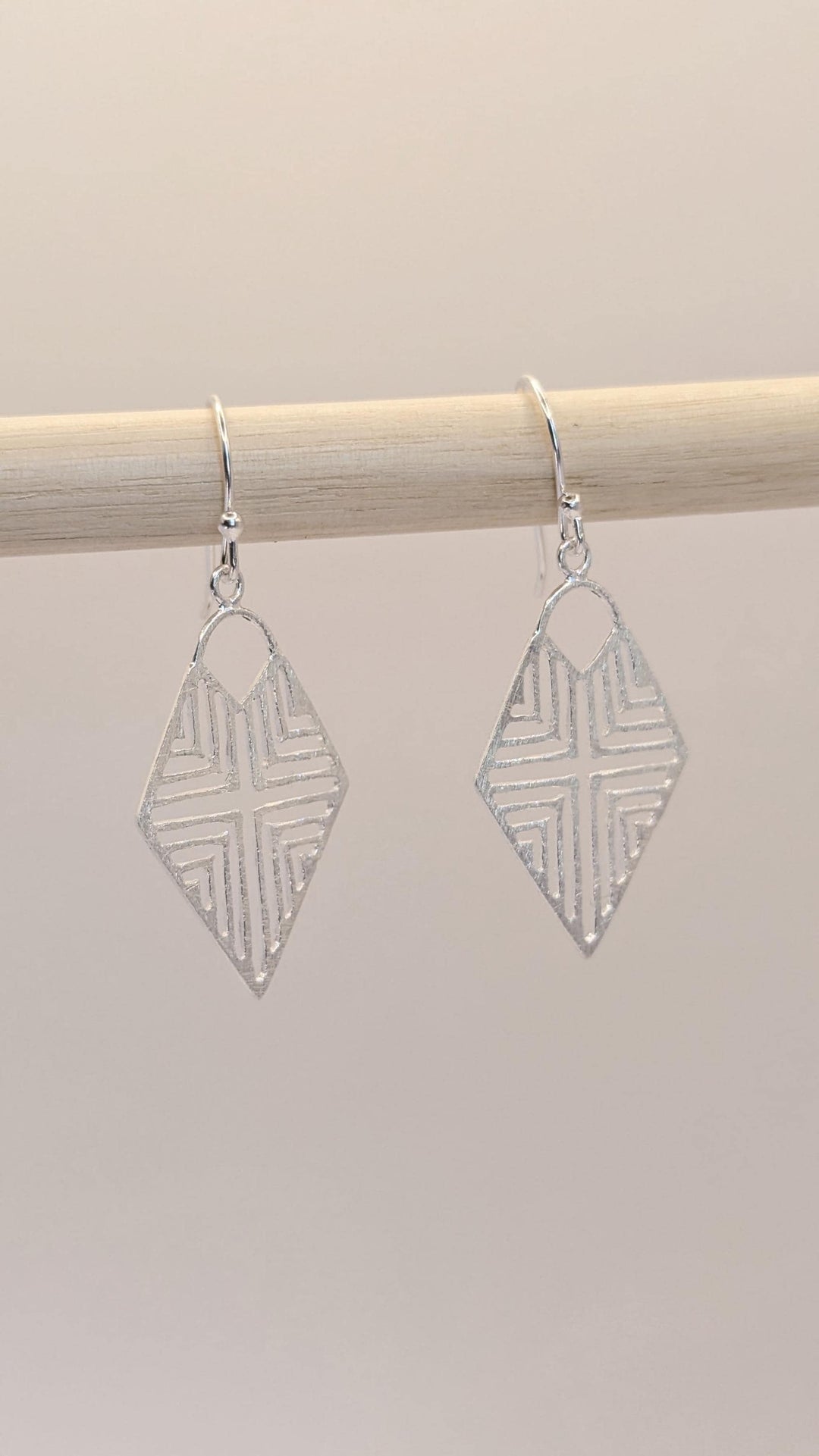 Matte Tribal Rhombus Earrings — 925 Silver