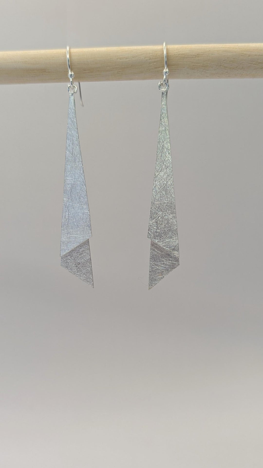 Matte Triangle Dangle Earrings — 925 Silver