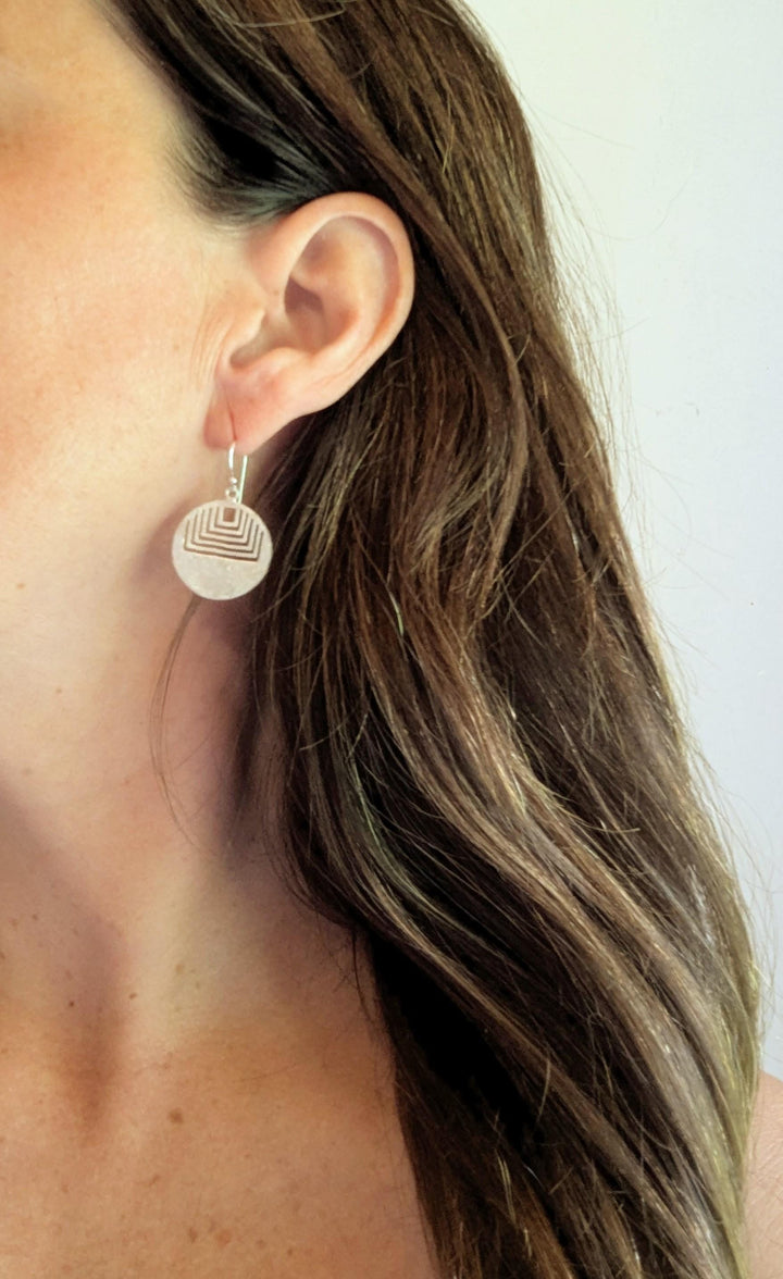 Tribal Mandala Earrings — Matte 925 Silver