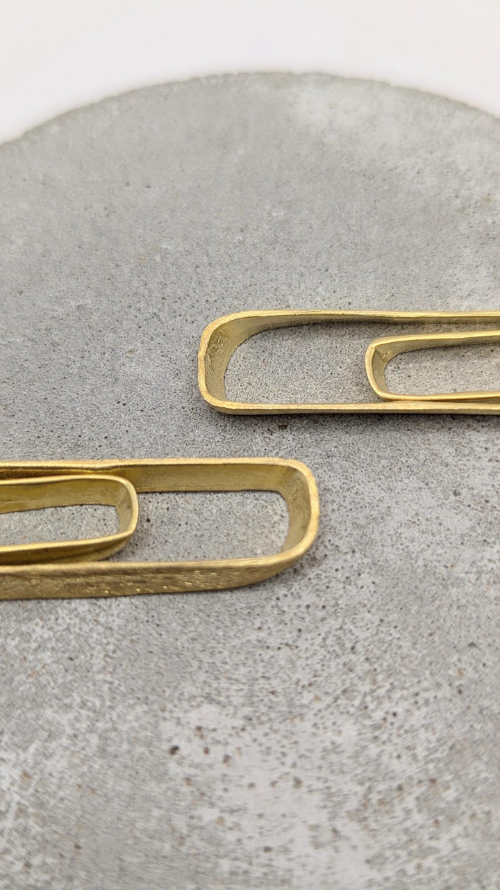 Asymmetrical Rectangle 18k Gold Plated Dangle Earrings