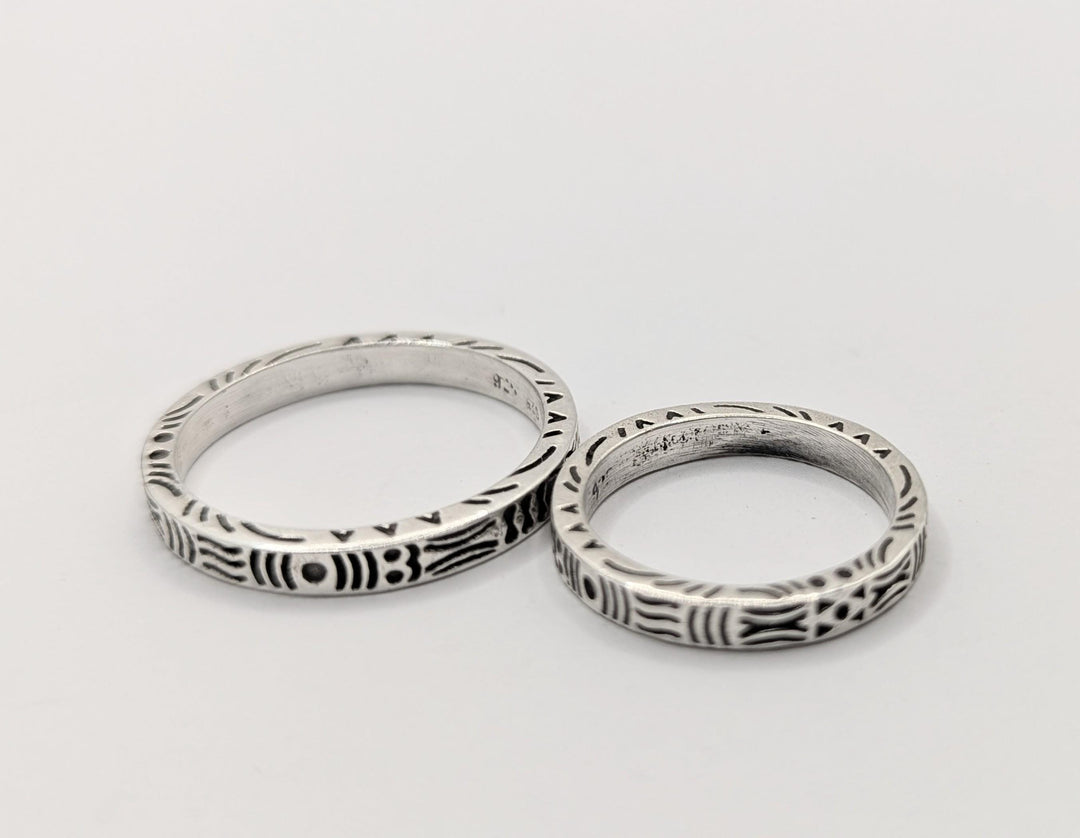 925 Silver Ring with Tribal Pattern