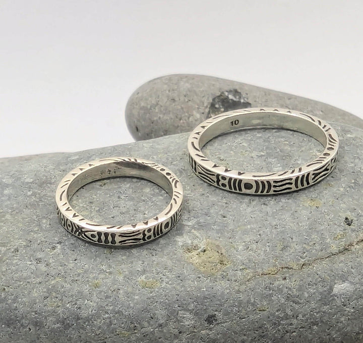 925 Silver Ring with Tribal Pattern
