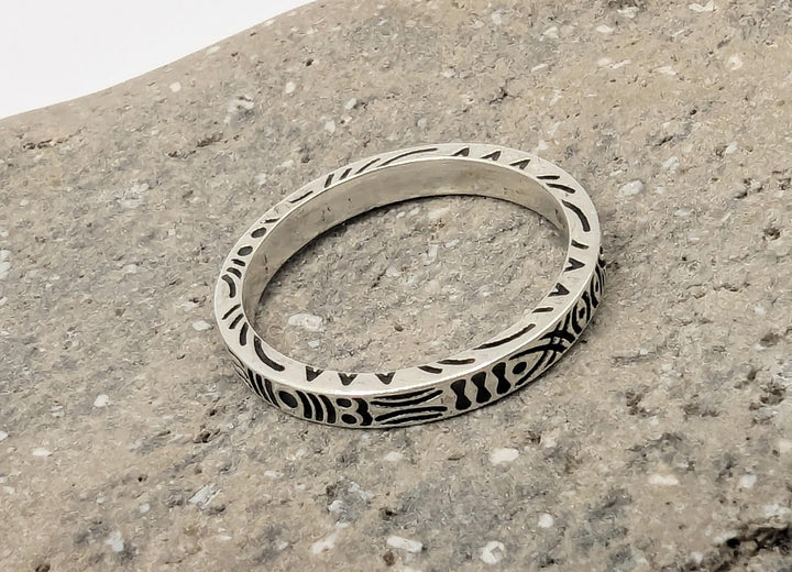 925 Silver Ring with Tribal Pattern