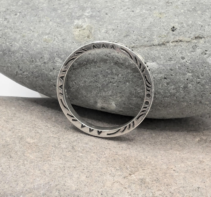 925 Silver Ring with Tribal Pattern
