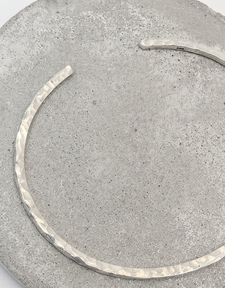 925 Silver Hammered Cuff Bracelet