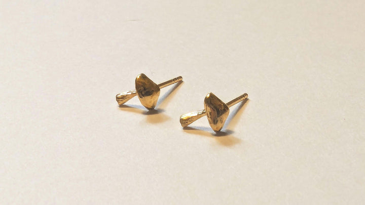 Tiny Mushroom Stud Earrings — 18k Gold Plated