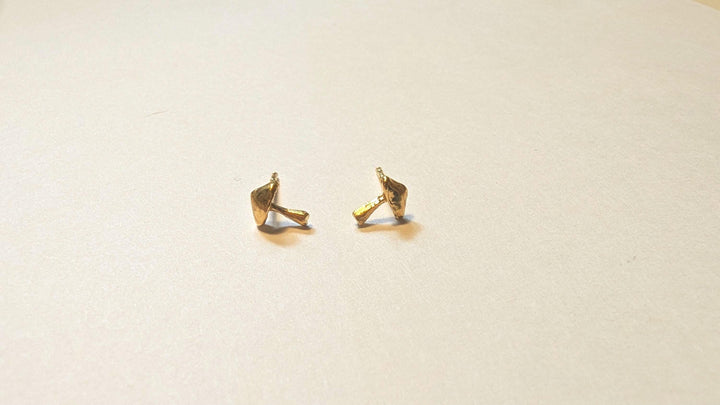 Tiny Mushroom Stud Earrings — 18k Gold Plated