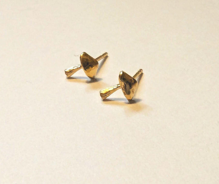 Tiny Mushroom Stud Earrings — 18k Gold Plated