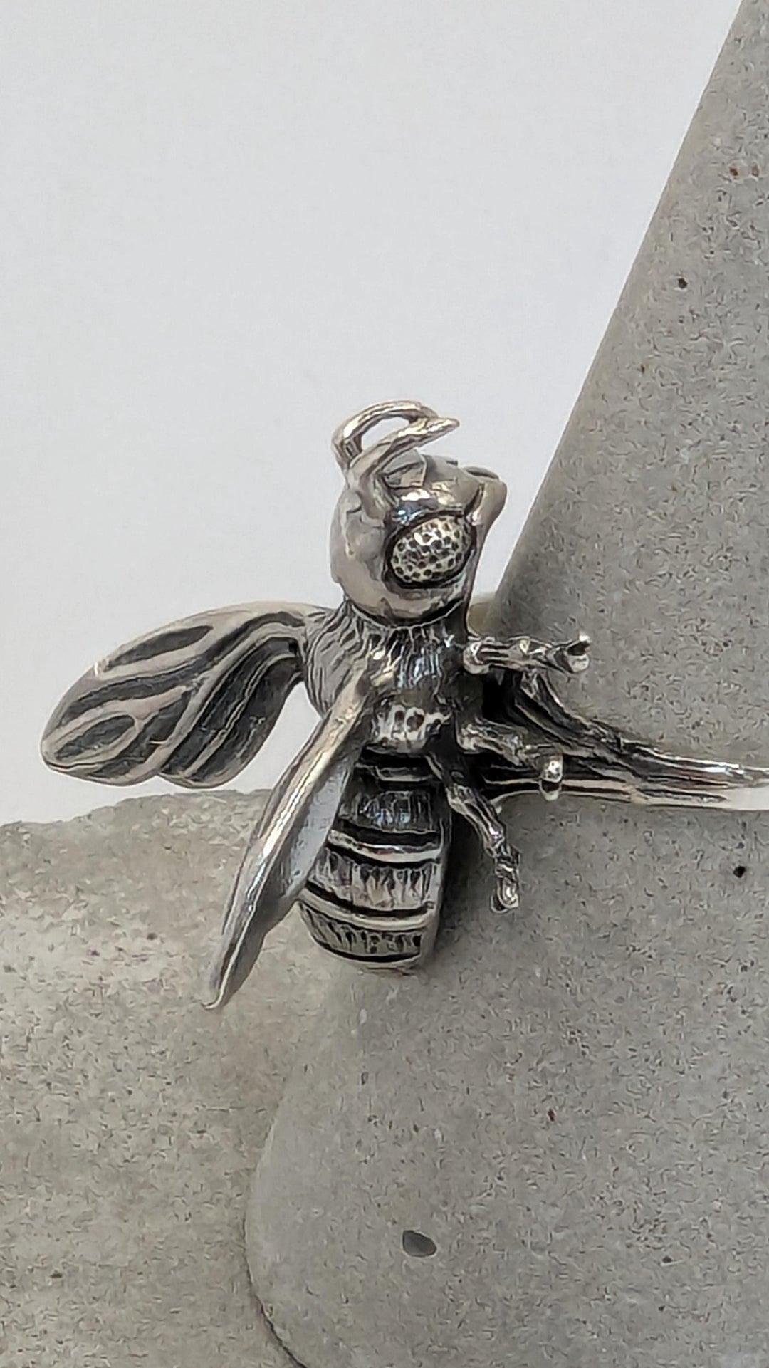 Honey Bee Ring, Statement Jewelry — 925 Silver