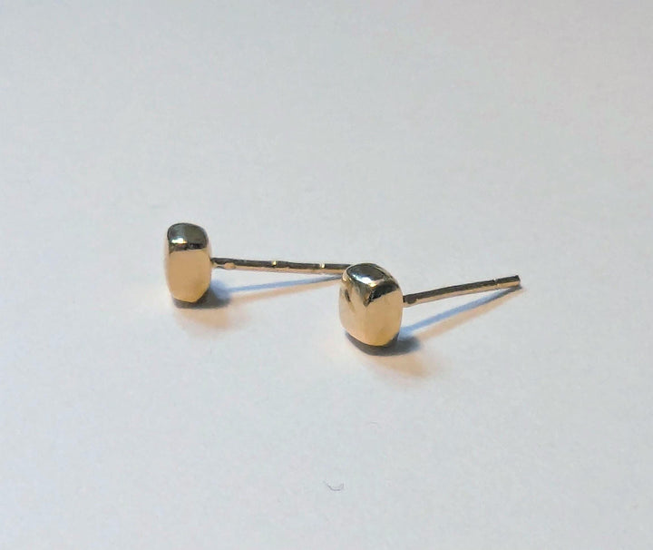 Tiny Square Stud Earrings 18k Gold Plated 925 Silver