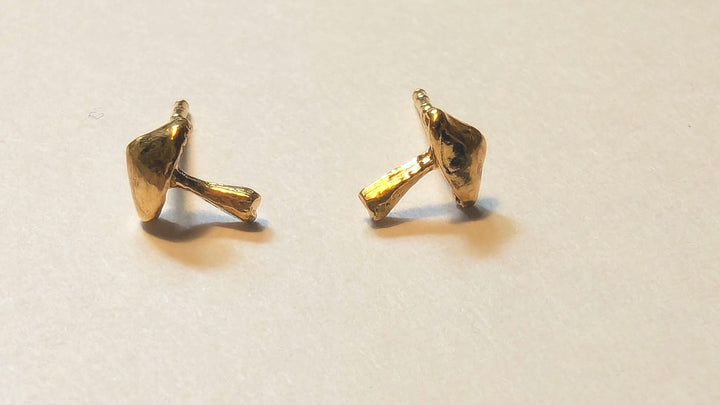 Tiny Mushroom Stud Earrings — 18k Gold Plated