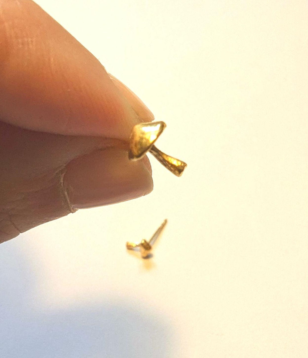 Tiny Mushroom Stud Earrings — 18k Gold Plated