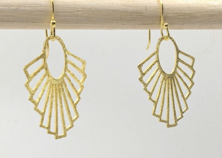 Matte Gold Fan Earrings — 18k Gold Plated