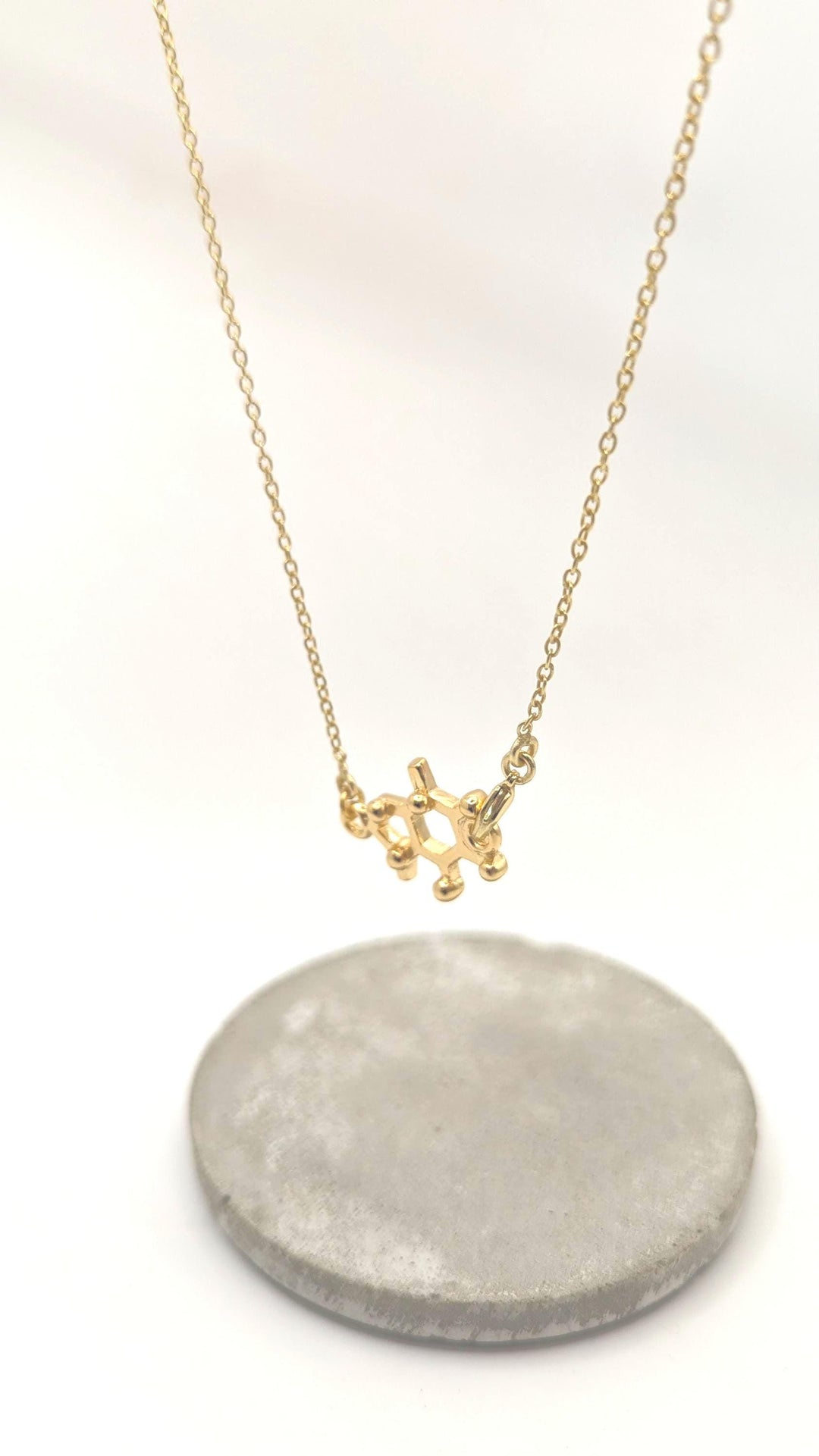 Caffeine Molecule Necklace — 18k Gold Plated
