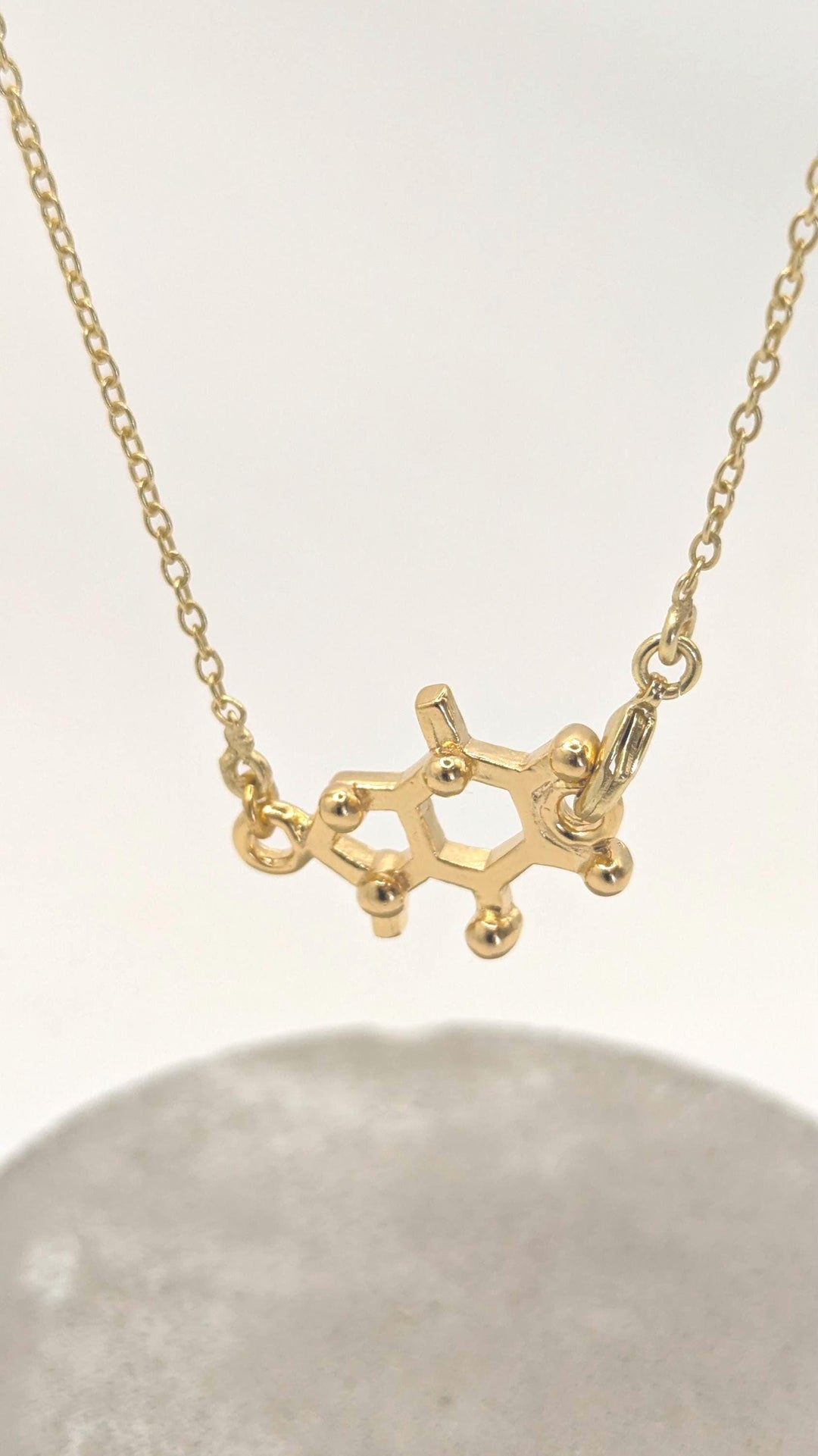 Caffeine Molecule Necklace — 18k Gold Plated