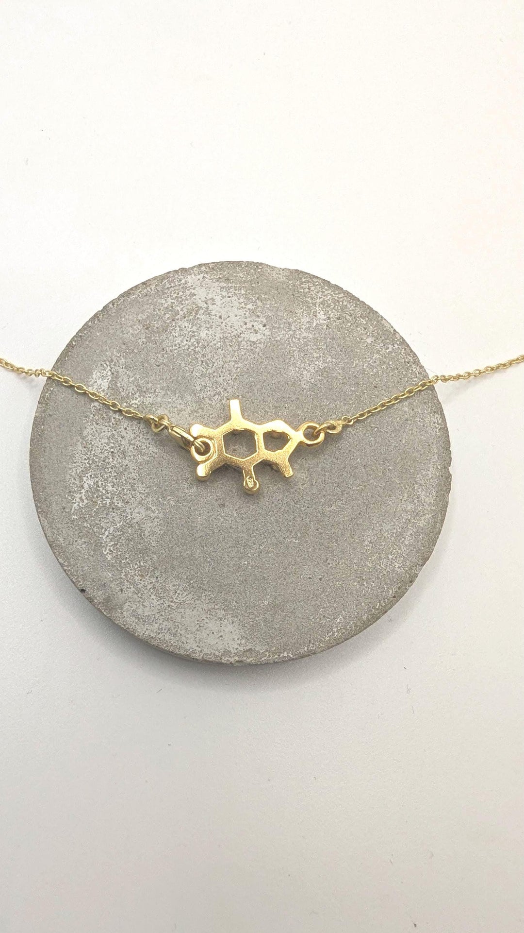 Caffeine Molecule Necklace — 18k Gold Plated