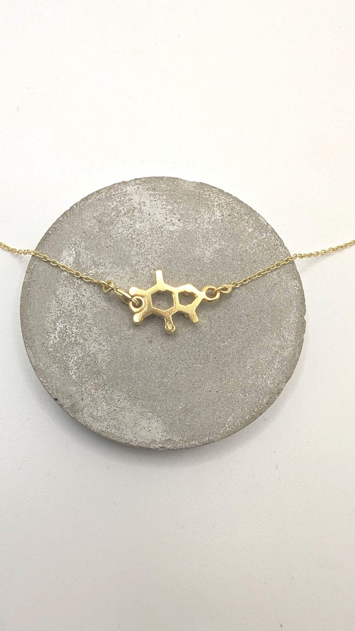 Caffeine Molecule Necklace — 18k Gold Plated