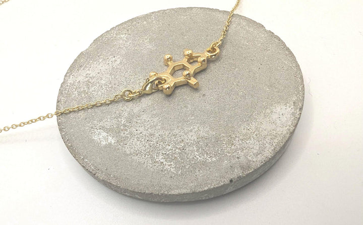 Caffeine Molecule Necklace — 925 Silver
