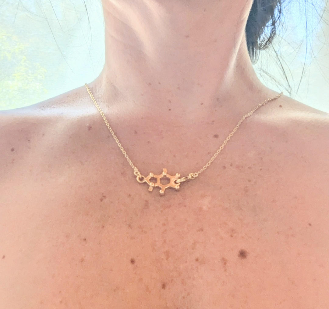 Caffeine Molecule Necklace — 925 Silver
