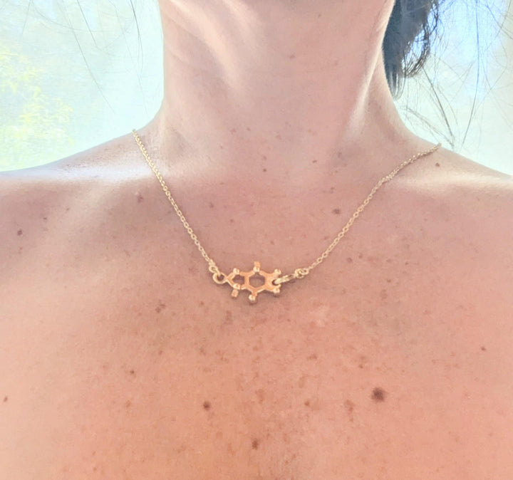 Caffeine Molecule Necklace — 925 Silver