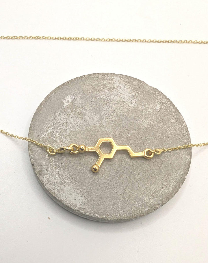 Dopamine Molecule Necklace — 18k Gold Plated