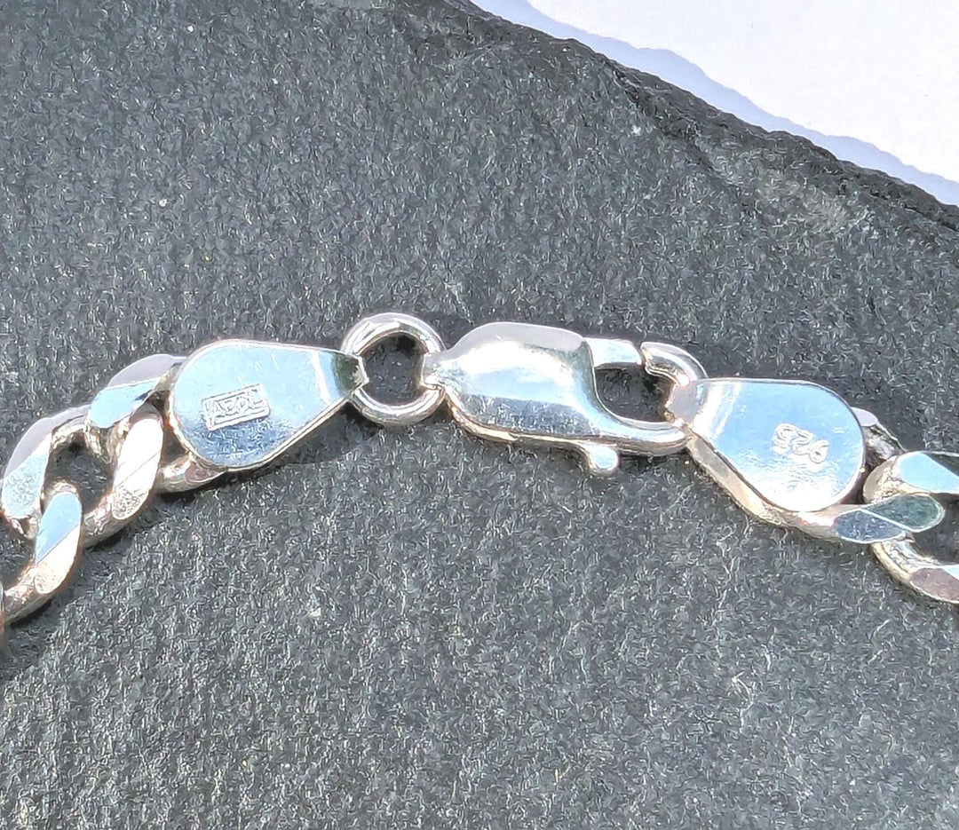925 Silver Bracelet with Thick Cuban Link for Men 7 mm Thickness