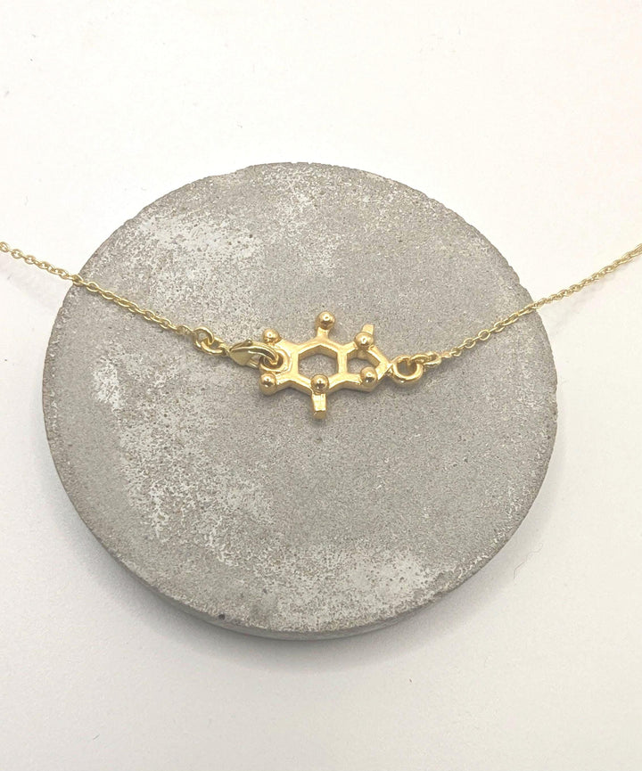 Caffeine Molecule Necklace — 925 Silver