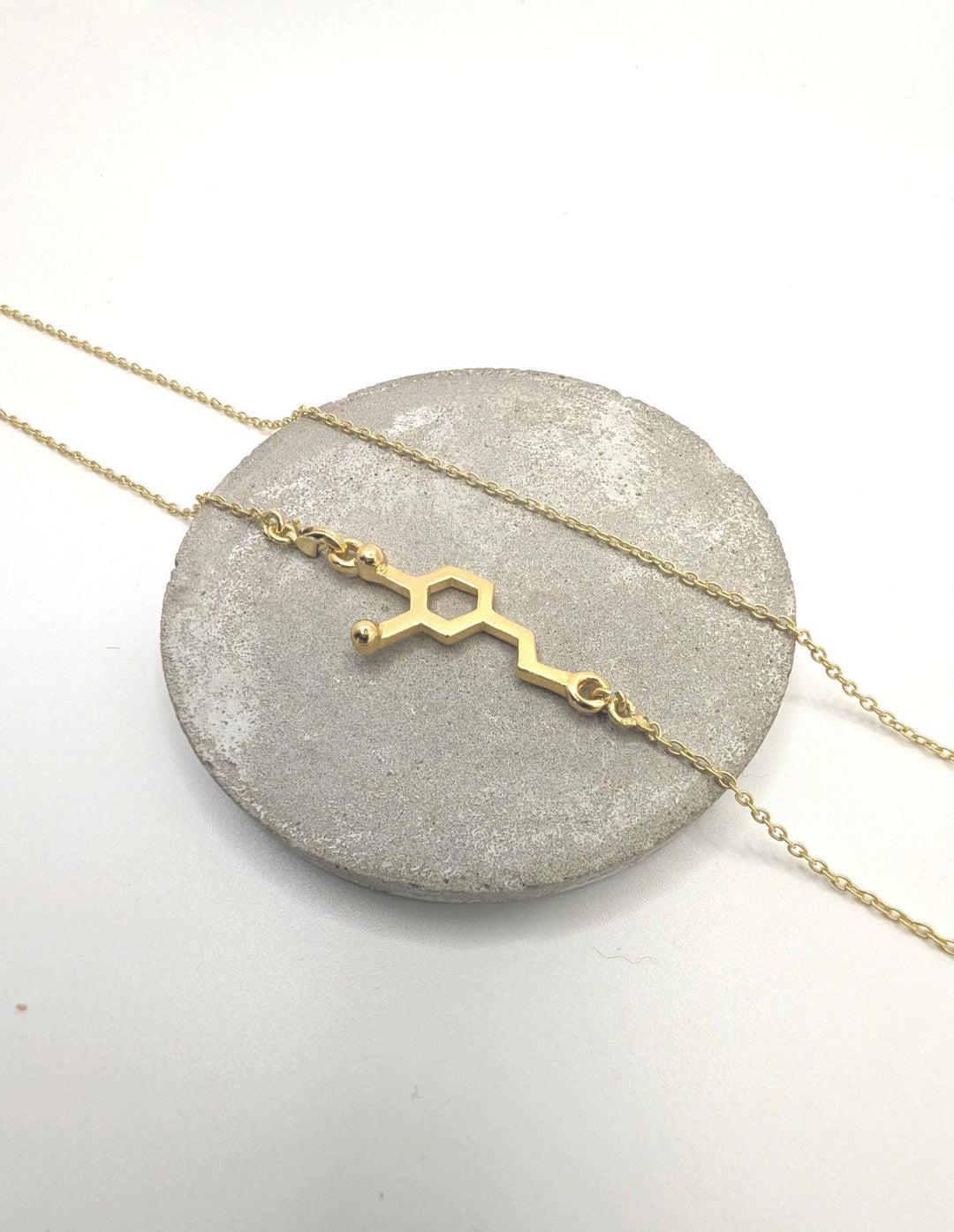 Dopamine Molecule Necklace — 18k Gold Plated