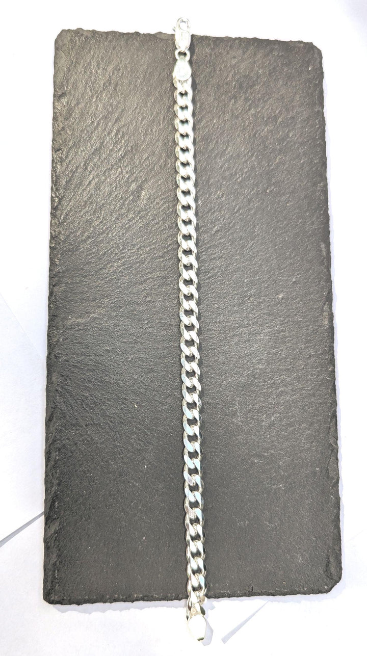 925 Silver Bracelet with Thick Cuban Link for Men 7 mm Thickness