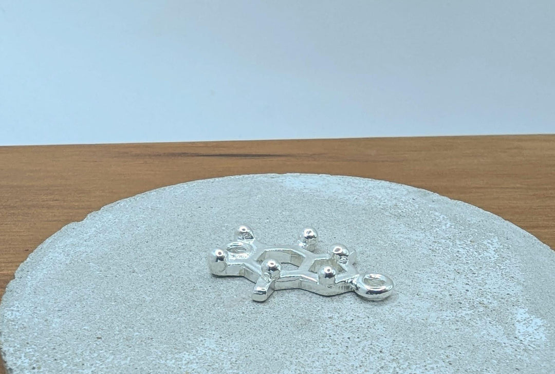 Caffeine Molecule Necklace — 925 Silver