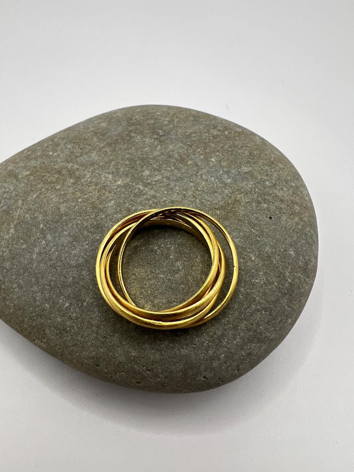 18K Gold Plated 925 Silver Five Band Ring
