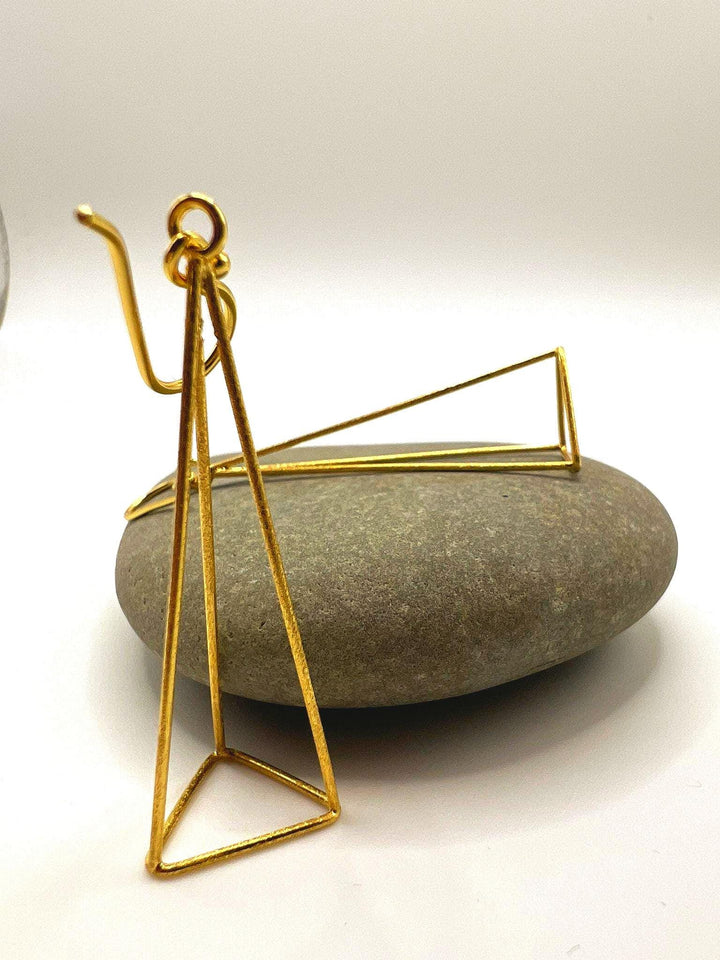 Geometric Dangle Earrings with Matte Finish• 18k Gold Plated 925 Silver