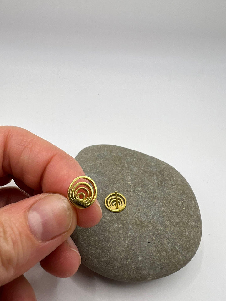 Matte Spiral Stud Earrings — 18k Gold Plated