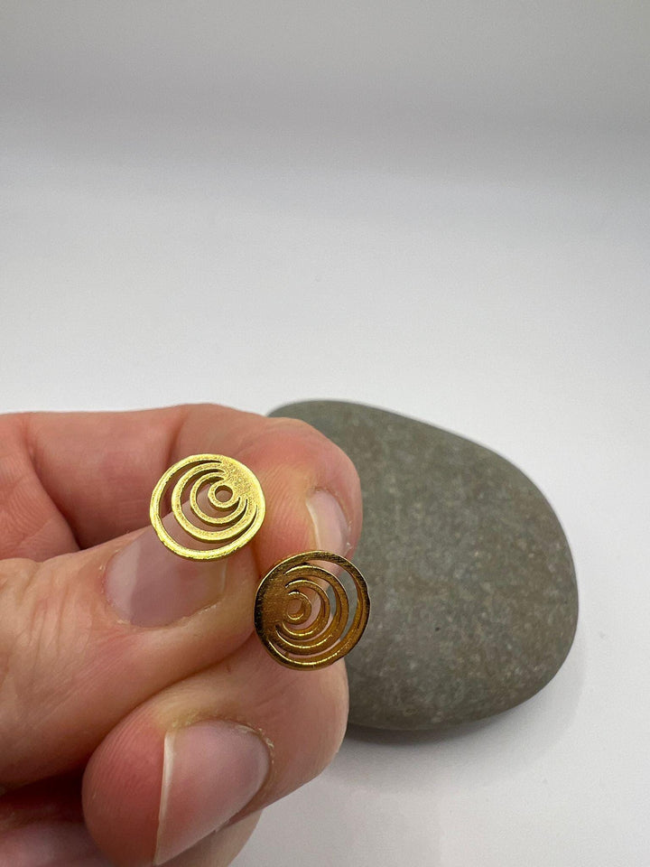 Matte Spiral Stud Earrings — 18k Gold Plated