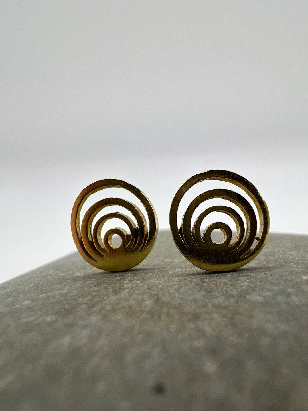Matte Spiral Stud Earrings — 18k Gold Plated