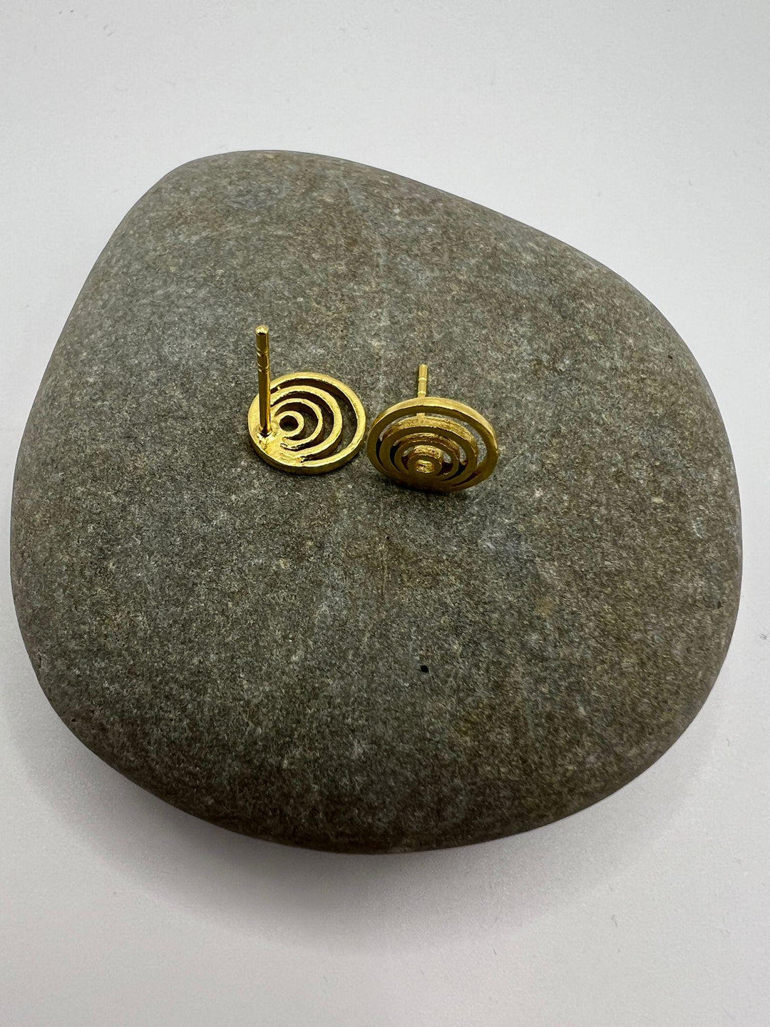 Matte Spiral Stud Earrings — 18k Gold Plated