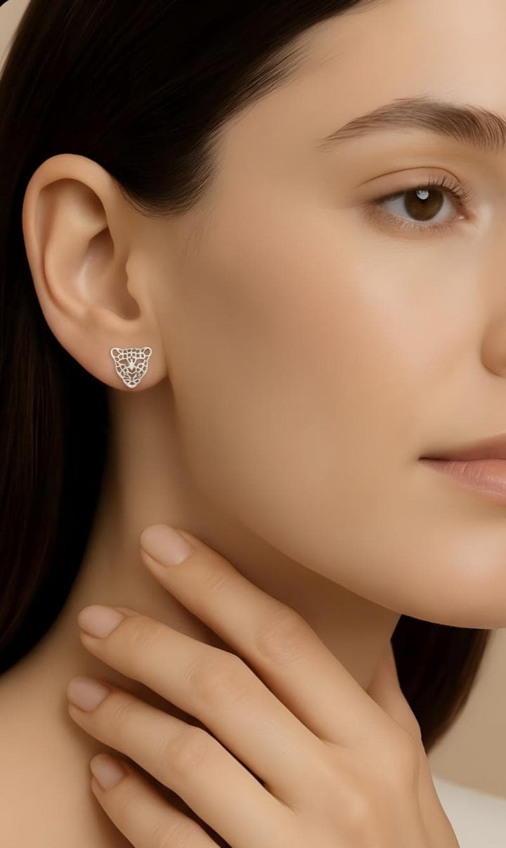 Matte Jaguar Stud Earrings — 925 Silver