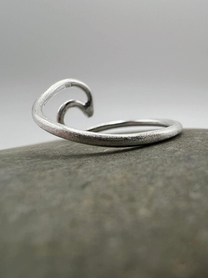 Matte Finish Wave Ring - 925 Silver