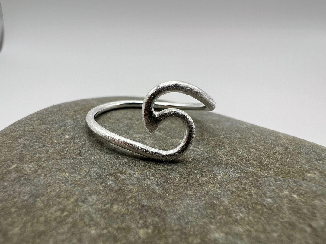 Matte Finish Wave Ring - 925 Silver