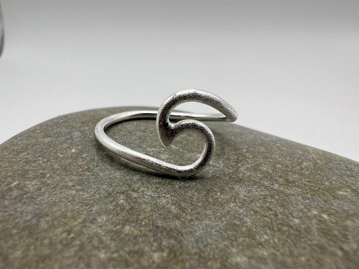 Matte Finish Wave Ring - 925 Silver