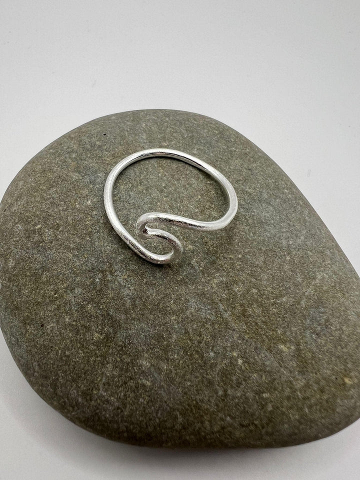 Matte Finish Wave Ring - 925 Silver