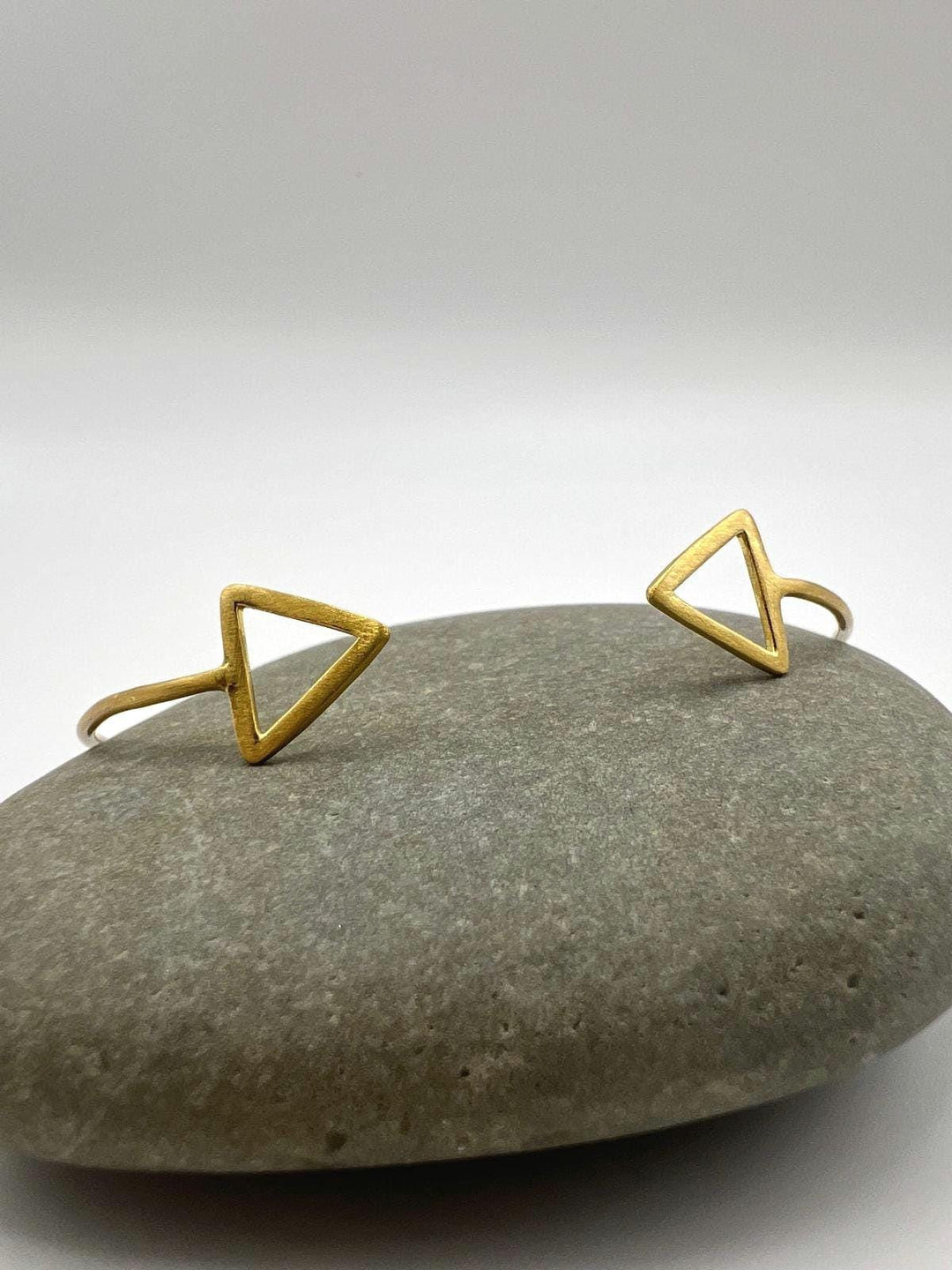 Gold Plated Triangle Cuff Bracelet with Matte Finish
