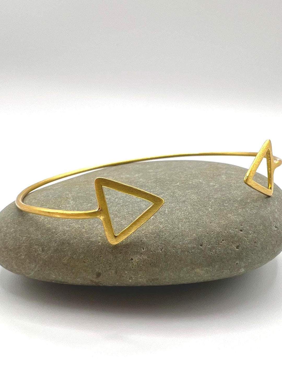 Gold Plated Triangle Cuff Bracelet with Matte Finish