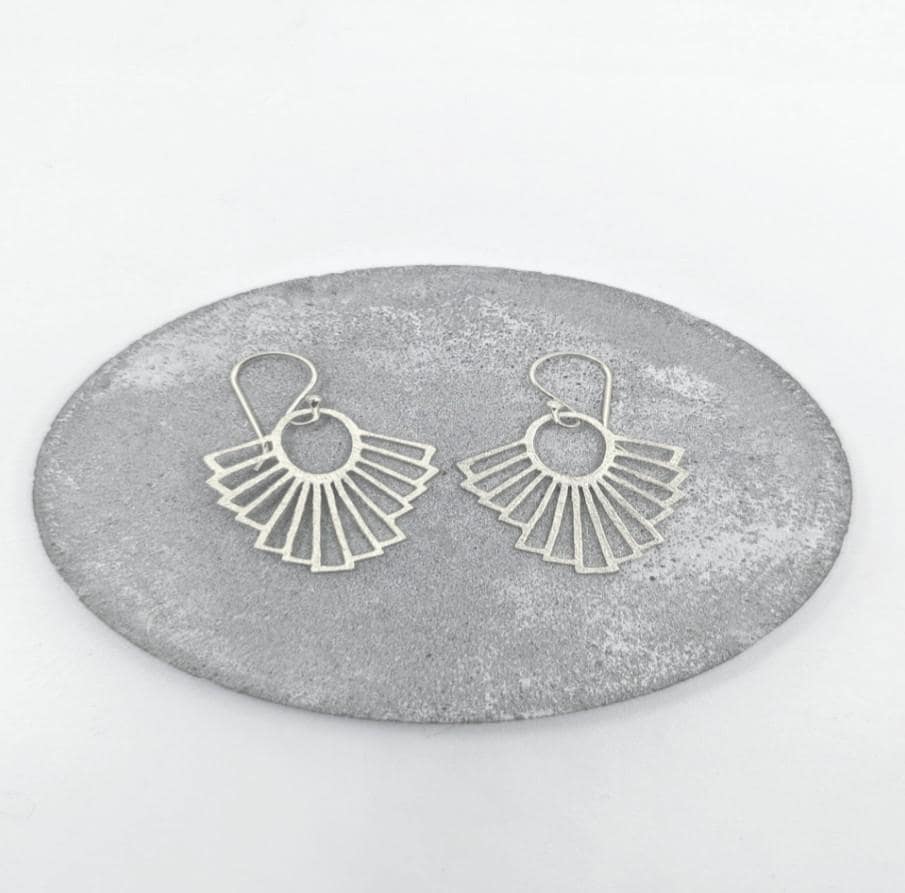 Matte Gold Fan Earrings — 18k Gold Plated