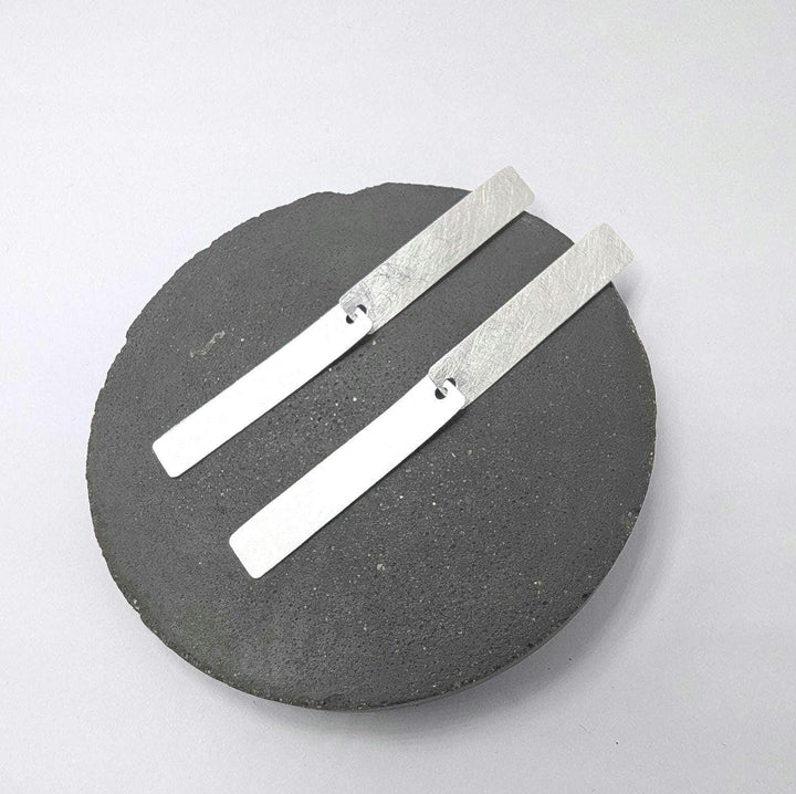 Matte Long Bar Dangle Earrings — 925 Silver
