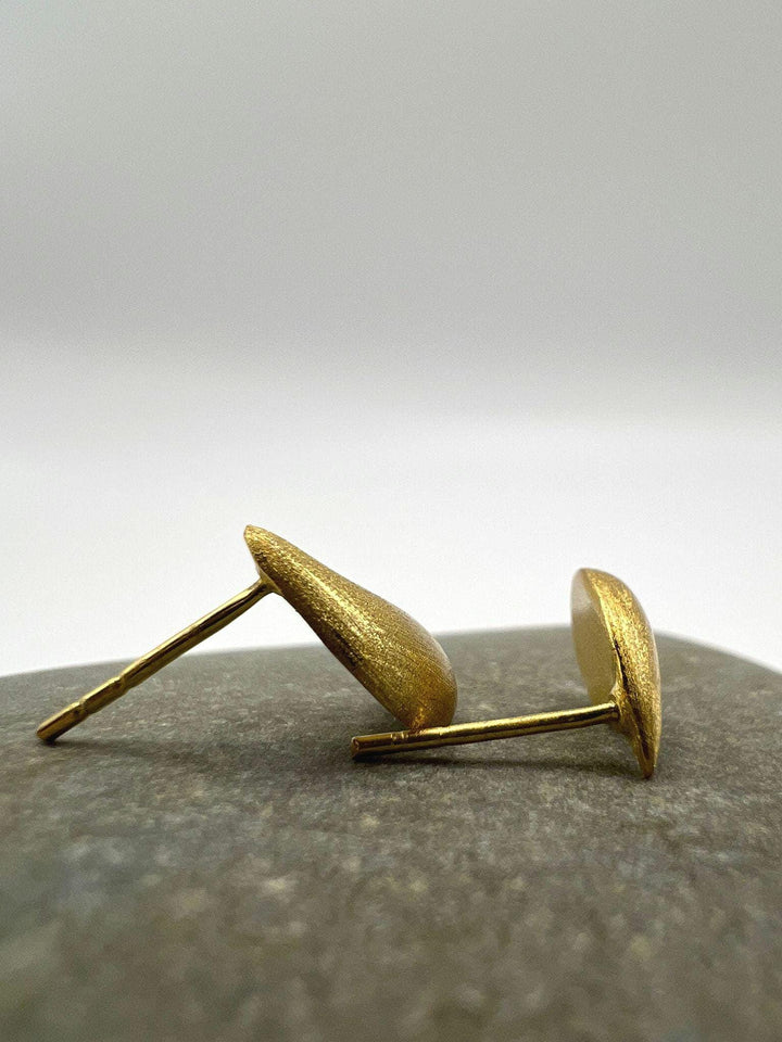 Matte Geometric Bar Stud Earrings — 18k Gold Plated